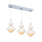 TT007-3S BY TT Aydınlatma Mat Beyaz 3 lü Sıralı Lüks Avize