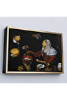 Ahşap Çerçeveli Diego Velázquez - Yumurta Pişiren Yaşlı Kadın Tablosu - Old Woman Frying Eggs-7051
