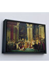 Ahşap Çerçeveli Jacques-Louis David - Napolyon'Un Taç Giyme Töreni Tablo-7082