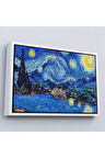 Ahşap Çerçeveli Vincent Van Gogh - Yıldızlı Geceler Tablo-7151
