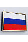 Ahşap Çerçeveli Rusya Bayrağı-7202