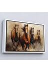 Ahşap Çerçeveli Koşan Atlar Tablosu-7244
