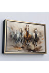 Ahşap Çerçeveli Koşan Atlar Tablosu-7261