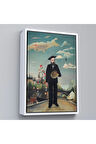 Ahşap Çerçeveli Henri Rousseau Kendi Tablosu - Self-Portrait-7361
