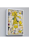 Ahşap Çerçeveli Jean-Michel Basquiat - Yel Değirmeni Tablosu - Windmill-7383