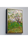 Ahşap Çerçeveli Vincent Van Gogh - Meyve Çiçekleri Tablosu-7450