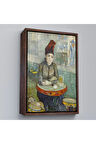Ahşap Çerçeveli Vincent Van Gogh - Kafede - Le Tambourin'Deki Agostina Segatori Tablo-7458