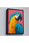 Ahşap Çerçeveli Renkli Ara Papağanı Tablo-7579