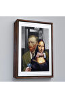 Ahşap Çerçeveli Mona Lisa'Yı Rehin Alan Van Gogh Tablo-7761