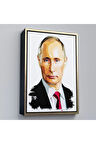 Ahşap Çerçeveli Vladimir Putin - Rusya Devlet Başkanı Tablosu-7958