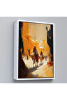 Ahşap Çerçeveli Deve Üstündeki İnsanlar Tablo-7994