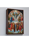 Ahşap Çerçeveli Albrecht Dürer - Üçlü Birliğin Hayranlığı Tablo - Adoration Of The Trinity-8054
