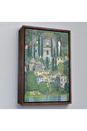 Ahşap Çerçeveli Gustav Klimt - Cassone'Deki Kilise Selvili Manzara Tablosu-8095