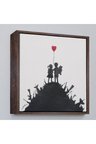 Ahşap Çerçeveli Bansky Kids On Guns - Silahlı Çocuklar Tablosu-8336