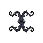 Antika Tarz Dekoratif Pirinç Süslü Menteşe - 100x90 mm, Oksit