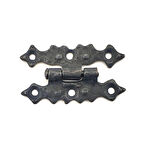 Antika Tarz Dekoratif Pirinç Yıldız Menteşe - 63x36 mm, Oksit