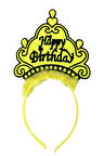 Happy Birthday Neon Sarı Renk Doğum Günü Tacı 24x15 cm