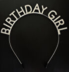 Gümüş Kristal Taşlı Birthday Girl Doğum Günü Tacı İthal Ürün 17x16 cm