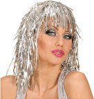 Gümüş Işıltılı Metalize Parti Peruğu