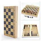 Ahşap Satranç Ve Tavla Seti Alk4235