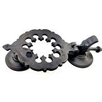 Antika Tarz Dekoratif Pirinç Osmanlı Kapı Tokmağı, Taktak - 265x75mm, Oksit