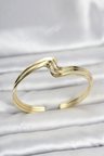 Zikzak Model Gold Renk Pirinç Kadın Bileklik