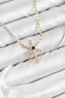 Pirinç Zirkon Taşlı Kutup Yıldızı Model Ezme Zincir Gold Renk Kadın Kolye