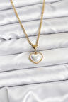 316L Çelik Zincir Gold Renk Bombeli Kalp Model Kadın Kolye