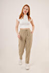 TUA MODA Cepli Belden Bağlamalı Paça Detaylı Haki Pantolon
