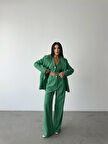 TUA MODA CHANEL YELEK-CEKET-PANTOLON TAKIM - Yeşil