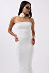 TUA MODA Straplez Dantel Maxi Elbise