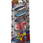 Kaykay ve Bisiklet Oyun Seti 3 Kaykay 2 Bisiklet 10 Cm Uzunlukları