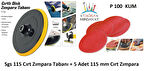 Sgs Cırt Zımpara Tabanı 115mm + P100 Kum 5 Adet Cırt Zımpara