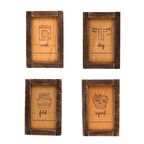 Wash, dry, fold, repeat 4'lü Set Ahşap Pano 24cm x 16cm Banyo Panoları