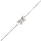 925 Ayar Gümüş Kelebek Model Bileklik, Beyaz