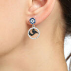 925 Ayar Gümüş Kuşlu Küpe, Beyaz