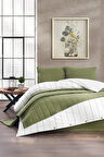 Freda Çift Kişilik Nevresim-Yatak Örtüsü Takımı Yeşil (5 Parça)