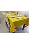 Sıvı Geçirmez Dertsiz Masa Örtüsü Sarı 13 Parça