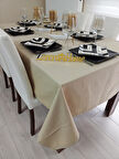 Sıvı Geçirmez Dertsiz Masa Örtüsü Kapuçino