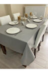 Sıvı Geçirmez Dertsiz Masa Örtüsü Gri 25 Parça