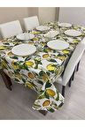 Sıvı Geçirmez Dertsiz Masa Örtüsü Limon Desenli