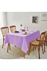 Sıvı Geçirmez Dertsiz Keten Masa Örtüsü Lila 13 Parça