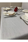 Simli Dertsiz Oval Masa Örtüsü Beyaz 150x210