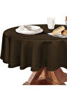 Sıvıya Dayanıklı Yuvarlak Dertsiz Keten Masa Örtüsü Yeşil