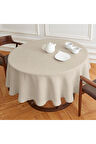 Simsiz Keten Yuvarlak Dertsiz Masa Örtüsü 160cm