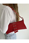 Kuşgözü Detaylı Baget Çanta Kırmızı
