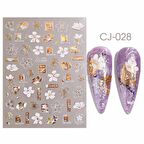 ADANİL ÇİÇEK DESENLİ BEYAZ GOLD STICKER CJ028