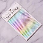 Adanil Nail Art Kendinden Yapışkanlı Şerit Sticker Parıltılı Çok Renkli Gökkuşağı Rainbow