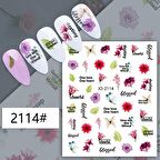 Adanil Çiçek Kelebek Yazılı Sticker J0-2114