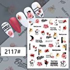 Adanil Pembe Çiçek Yazılı Şekilli Sticker J0-2117